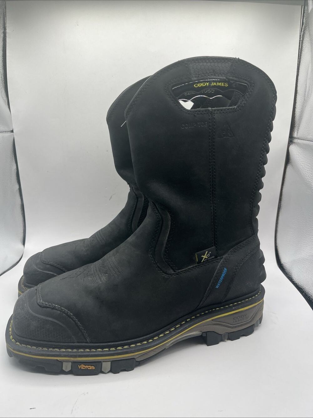 Cody James Men’s Sz 10 EE Met Guard Comp Toe Work Boots WATERPROOF Oil Black